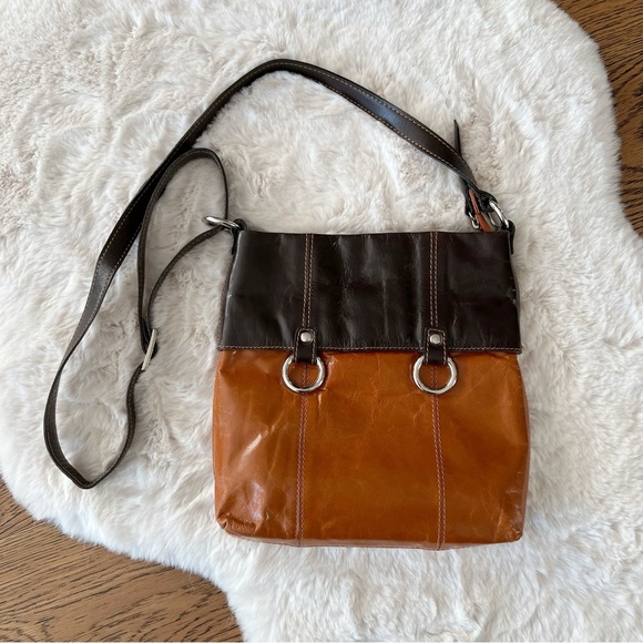NINO BOSSI Brown and Cognac Leather Crossbody Bag - Picture 15 of 15